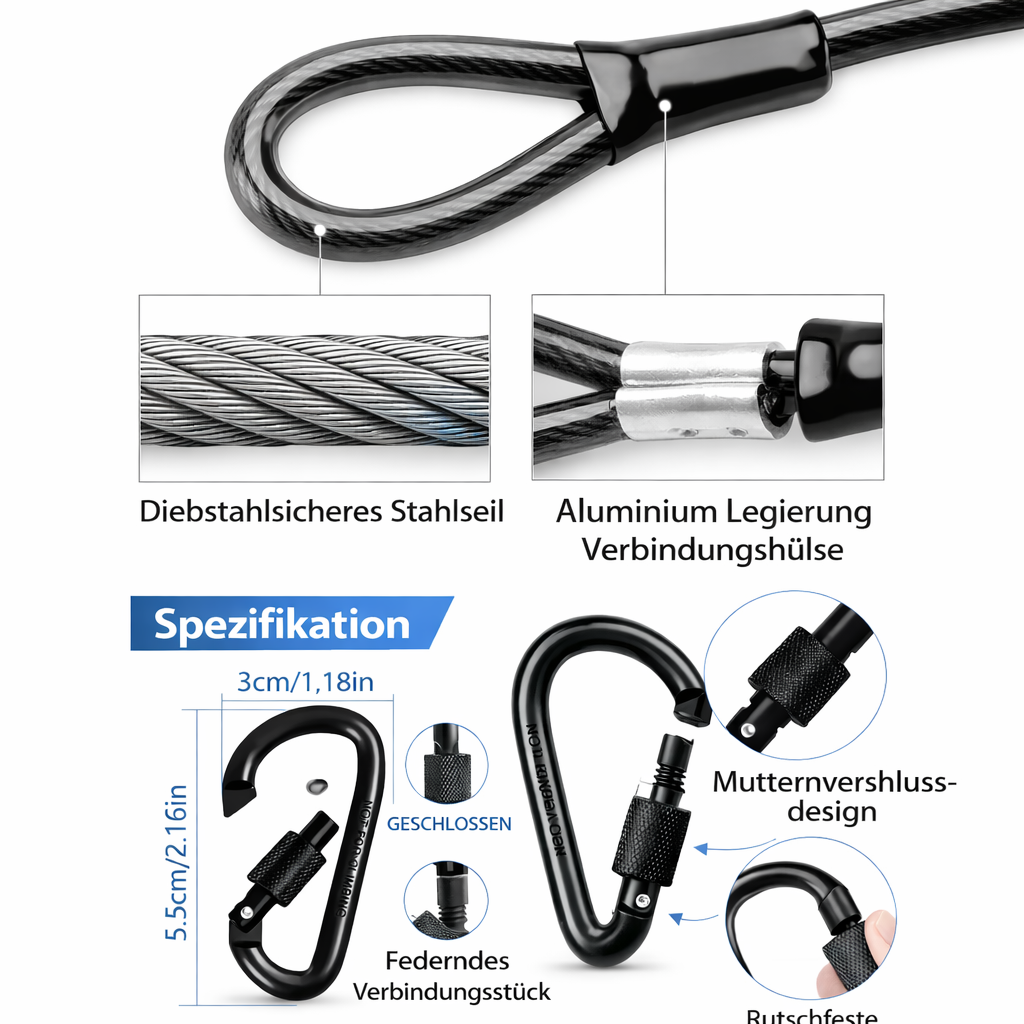 Sicherungsseil mit Karabiner